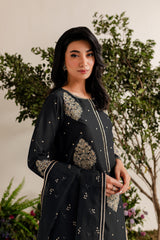 IMPERIAL BLACK 3PC EMBROIDERED Dress