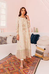 off white skin semi formal embroidered frock Lawn dress