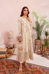 off white skin semi formal embroidered frock Lawn dress