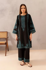 Misha Black 2Pc - Embroidered Cotton Dress