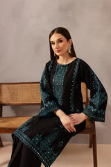 Misha Black 2Pc - Embroidered Cotton Dress