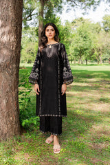Smoky 2Pc Embroidered Winter Cambric Dress