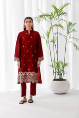 Deep Sea Maroon 2Pc Embroidered