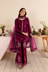 Maroon Albus Percival 3PC Embroidered Lawn Dress sharara