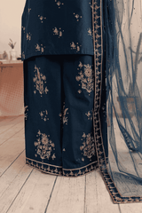 Sharara 3Pc - Embroidered Lawn Dress