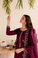 Maroon Albus Percival 3PC Embroidered Lawn Dress sharara