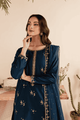 Sharara 3Pc - Embroidered Lawn Dress