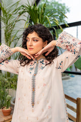 2-Pc Crystal White Embroidered Irish Dress