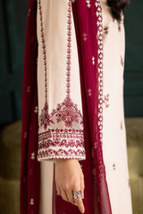 Ivory Rua 3Pc - Embroidered Khaddar Dress