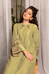 Afeefa Gold 2Pc Embroidered Dress