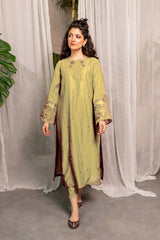Afeefa Gold 2Pc Embroidered Dress