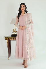 3Pcs T-Pink Luxury Embroidered Dress