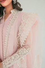 3Pcs T-Pink Luxury Embroidered Dress