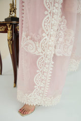 3Pcs T-Pink Luxury Embroidered Dress