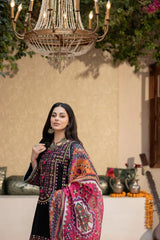 Afreen 3PC Embroidered Lawn Dress—perfect blend of comfort and style for summer. Premium quality fabric, intricate embroidery & graceful design.