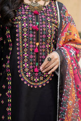 Afreen 3PC Embroidered Lawn Dress—perfect blend of comfort and style for summer. Premium quality fabric, intricate embroidery & graceful design.