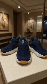 Comfortable blue casual shoes pair