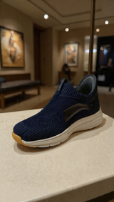 Comfortable blue casual shoes pair
