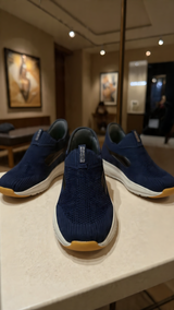 Comfortable blue casual shoes pair