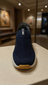 Comfortable blue casual shoes pair