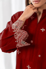 Deep Sea Maroon 2Pc Embroidered