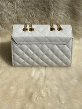 Cross body bag with golden chain.(White)
