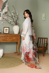 CHICKEN KARI 3PC EMBROIDERED PEACH DRESS