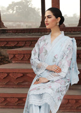 3 Pc Bareezay Sky Blue Embroidered Dress