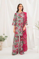 Bloom 3Pc Printed Winter Dress