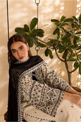 White Jewel 3Pc - Embroidered Lawn Dress