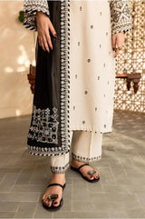 White Jewel 3Pc - Embroidered Lawn Dress