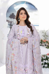 KARMA Lilac 3Pc Embroidered Lawn Dress