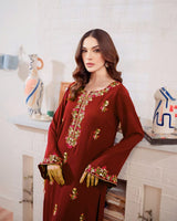 2-Pc Mahira Maroon Embroidered Lawn Dress