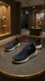 Everyday black pull-on shoes for casual wear