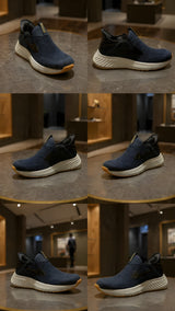 Everyday black pull-on shoes for casual wear