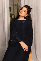 Black Afeefa 2‑Piece Embroidered Dress