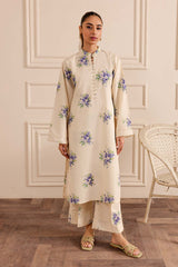 Cream floral printed kurta for women
