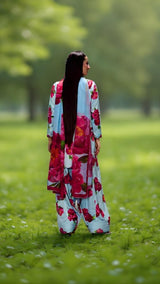 Pink floral printed kurta suit