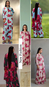 Floral printed kurta trouser set for women
