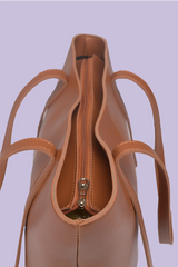 Classic Kalra Brown Leather Tote Bag