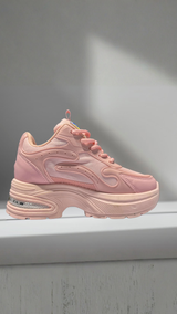 Kids pink fashion sneakers front view