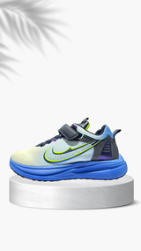 Angled view of kids trendy shoes