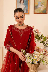 Gold Ruby 3Pc - Embroidered Lawn Dress