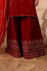 Gold Ruby 3Pc - Embroidered Lawn Dress