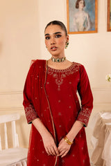 Gold Ruby 3Pc - Embroidered Lawn Dress