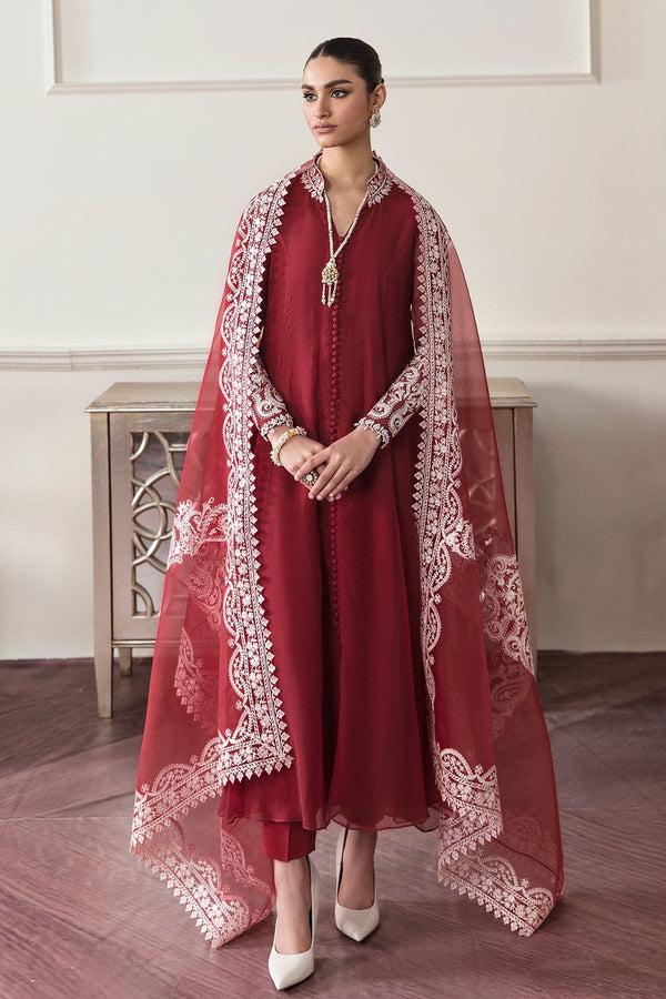 3Pcs Red  Luxury Embroidered Dress