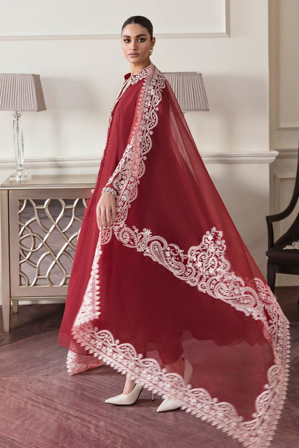 3Pcs Red  Luxury Embroidered Dress