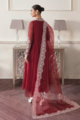 3Pcs Red  Luxury Embroidered Dress