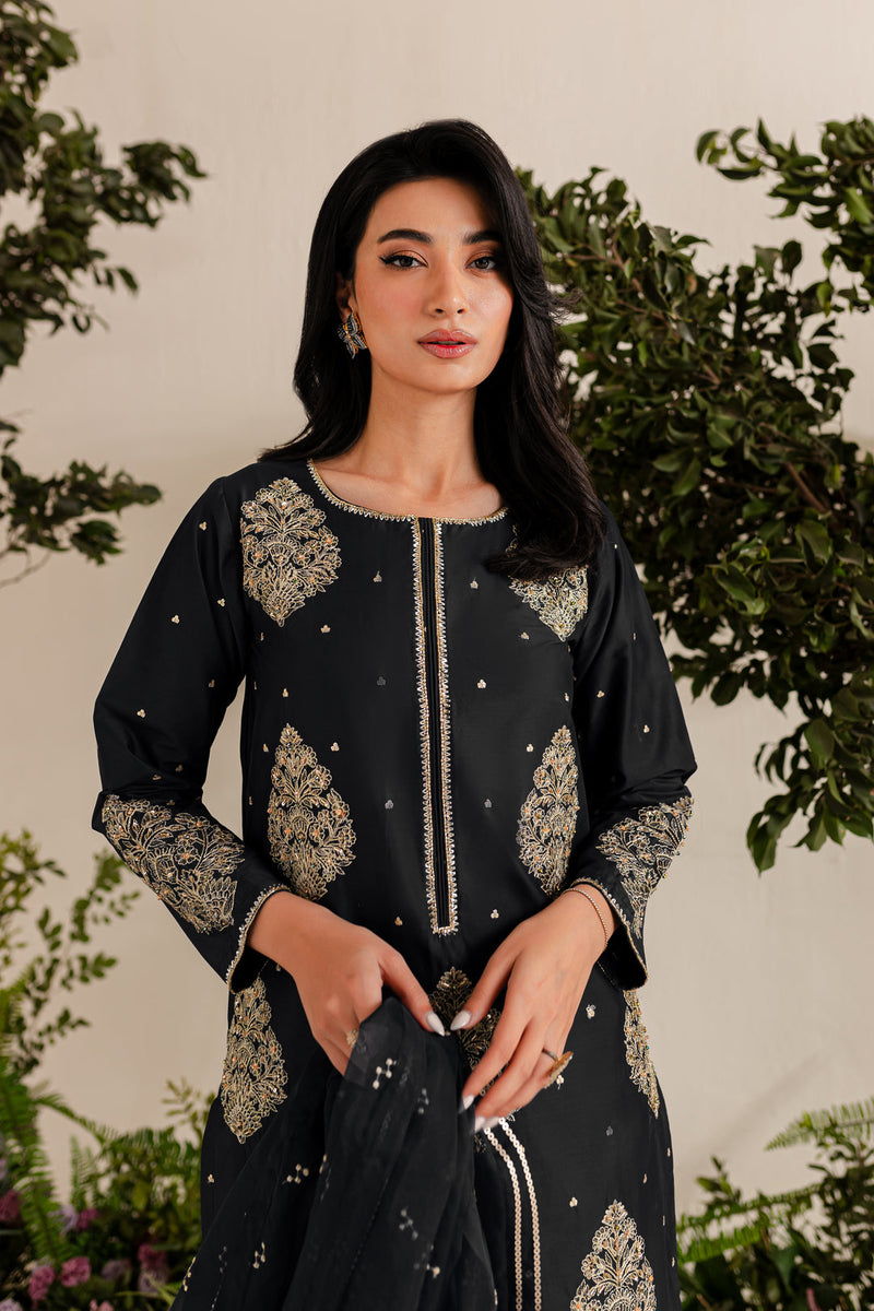 IMPERIAL BLACK 3PC EMBROIDERED Dress
