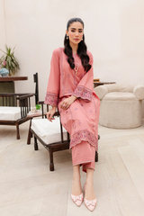 Candied Peach 2Pc Embroidered Dress